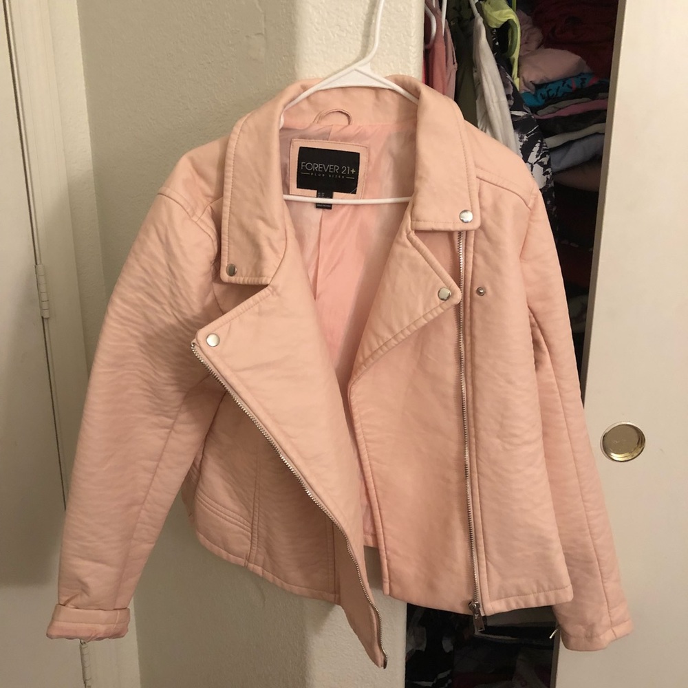 Pink leather jacket